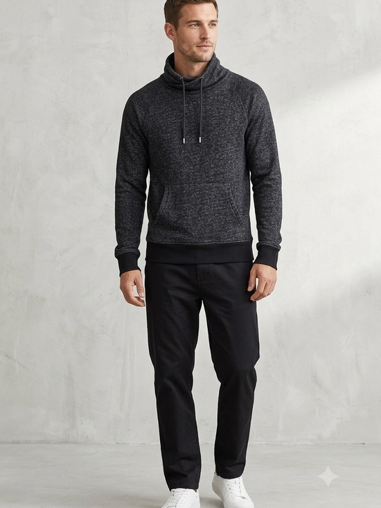 H&M Other - ​H&M Dark Heather Grey Knit Cowl Neck Pullover Hoodie - Size Small